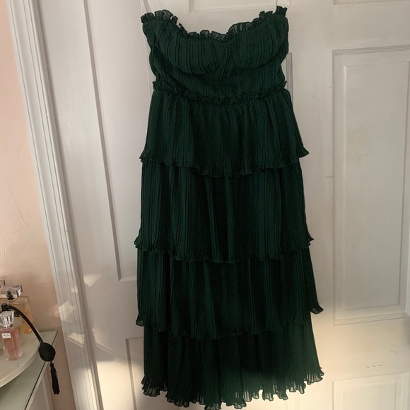 NWT Lovers + Friends Alex Midi Dress Emerald Green Size- XS - Picture 5 of 7